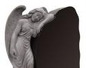 Angel statuette monument with a custom, naturally shaped monument.