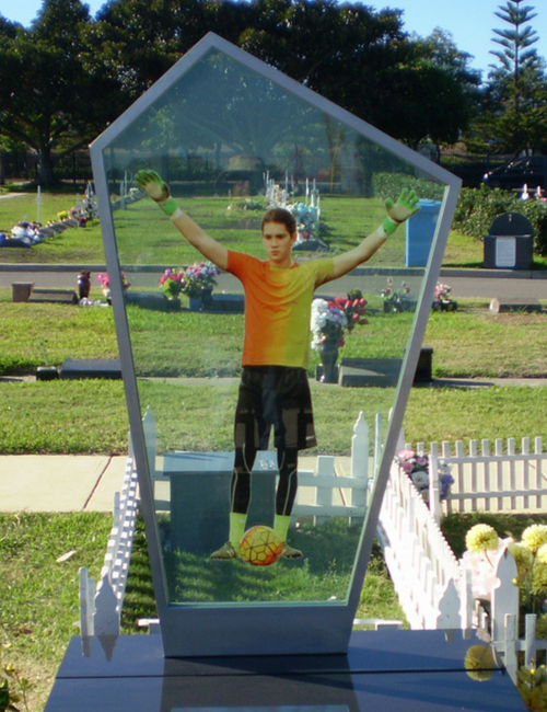 Unique Photo Glass Statue Memorial Headstone
