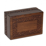 B-Econo Rosewood Urn with Hand-Carved Border-Medium Size