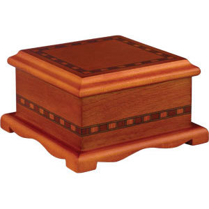 A keepsake version of the Alexander urn which is also well suited to infant use.

Just as with its full size version the Alexander contains a significant amount of handmade wood inlay which tastefully accents the elegant appearance of this urn.


Specifications: 
Inlay Design
Fully Lined
Hand Crafted
Hand Rubbed
Personalizable via all levels of our laser engraving.
17 Cu In Capacity

Dimensions:
  Width: 4 3⁄4"
  Height: 2 5⁄8"
  Length: 4 3⁄4"