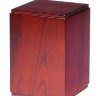 B-Vertical Birch Wood Cube Urn with Cherry Finish – Adult – A005