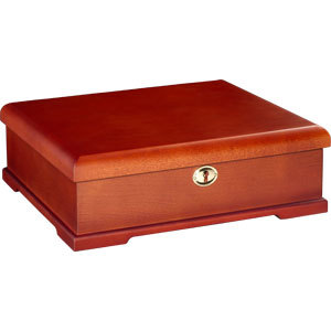 The M1-LL is a full size memory chest elegantly styled in a medium walnut finish. A memory chest is a special place for the consolidation and care of your most cherished memories. The M1-LL is suitable for large flat documents, mementos of various sizes and pictures, even the framing of a favorite picture right in the lid.

Specifications: 
Timeless Classic Design
Fully Lined
Hand Crafted
Hand Rubbed
Personalizable via all levels of our laser engraving
4" x 6" Picture Frame in Lid.
Lockable
Brass Finished Hardware (Hinges, and Lockset)
Multiple Locations for Storage of Keepsakes and Mementos.
Partitioned Areas Will Accommodate VHS, CD/DVD and 8mm Cassettes
Eight Coats of Durable Urethane

Dimensions:
  Width: 9 3⁄4"
  Height: 3 3⁄4"
  Length: 11 3⁄4"