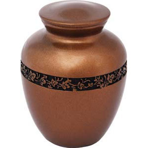 The Aegean Bronze Micro is our miniature Grecian style urn with our faux bronze finishing.  This urn utilizes our exclusive cold cast aluminum body encircled with delicately sculpted ivy.

The Aegean Bronze is hand colored to the appearance of aged bronze, and seals with our micro urn press-in seals.

Dimensions:
  Width: 2 1⁄8"
  Height: 2 7⁄8"
  Length: 2 1⁄8"