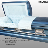 Franklin Blue Metal Casket
