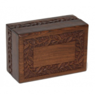 B-Econo Rosewood Urn with Hand-Carved Border-Medium Size – CASE/16