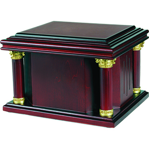 Quite possibly the most elegant urn available. Beautiful lines and superior craftsmanship come to together in an amazing combination with this urn. Detailed columns adorn each corner and subtle ornamental designs add character to side panels As with our other urns the U1-CC is fully finished inside and out, seals with plated machine screws and is finished with eight coats of durable urethane.  

Specifications: 
Classic Octogon Shape Dressed in Elegant Columns
Fully Lined
Hand Crafted
Hand Rubbed
Engineered Sealing
Personalizable via all levels of our laser engraving.
215 Cu In Capacity

Dimensions:
  Width: 8"
  Height: 6 5⁄8"
  Length: 10"