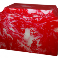 B-Tuscany Cultured Marble Adult Urn Cherry Red