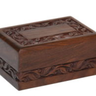 B-Econo Rosewood Urn with Hand-Carved Border-Small Size – CASE/24