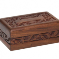 B-Econo Rosewood Urn with Hand-Carved Border- X-Small Size – CASE/48