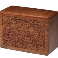 B-Rosewood Urn with Hand-Carved Tree of Life – Medium