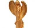 The Serenity Gold Leaf Micro Angel is a wholly unique miniature keepsake with an emotional context unlike anything else available on the market today.  Cast in the identical shape as our Serenity Angel, the Gold Leaf micro is cast with our cold cast aluminum body, and covered in micro-thin gold.

Dimensions:
  Width: 1"
  Height: 3 7⁄8"
  Length: 2"